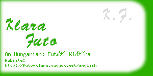 klara futo business card